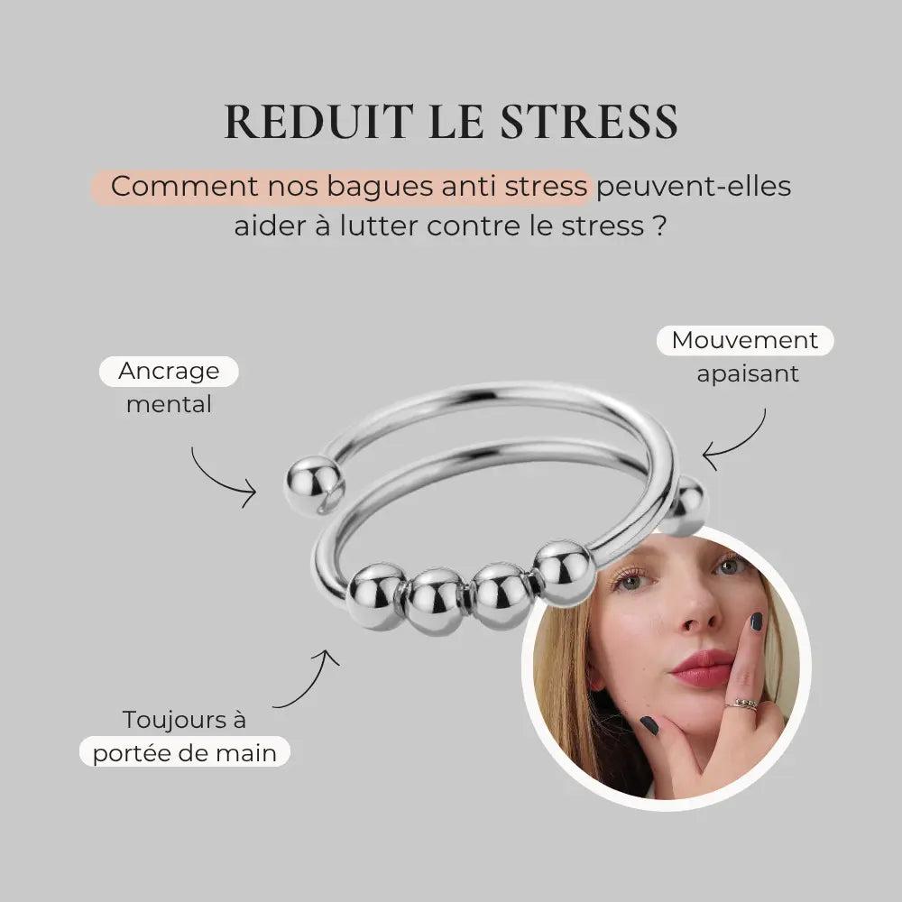 Bague Anti Stress Billes Rotatives | Nahia